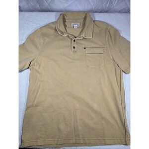 Carbon 2 Cobalt Men's Polo Shirt Medium Tan Cotton Jersey Henley Pocket